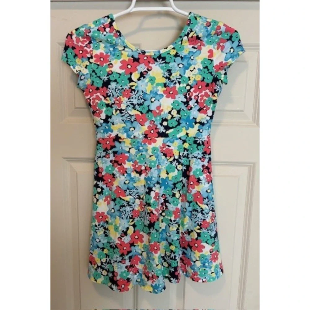 Simply Styled by Sears floral cap sleeve dress, girls size 10/12